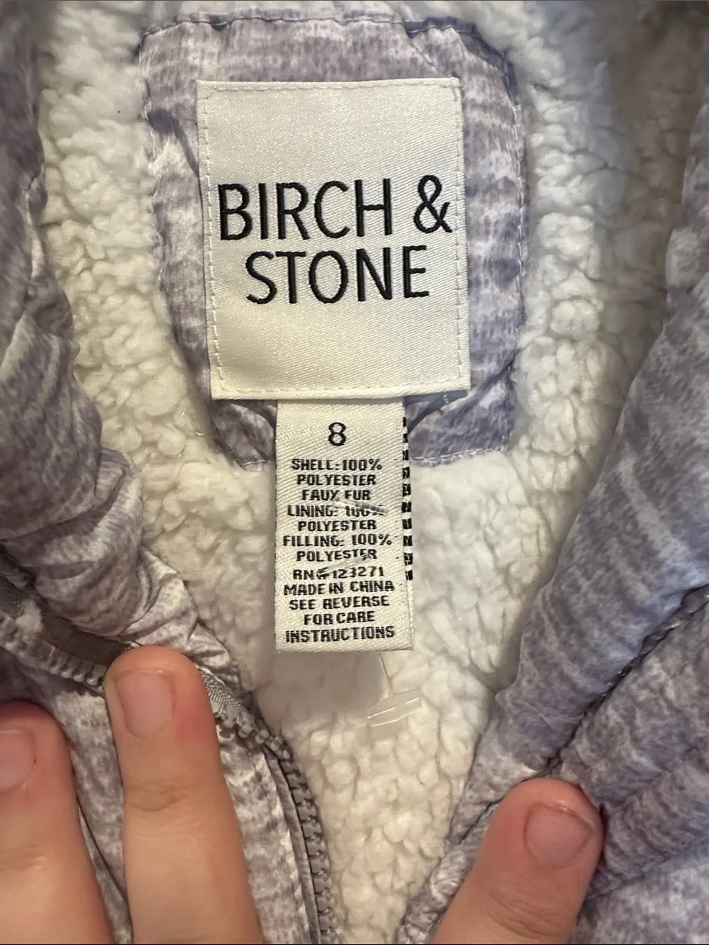 Birch & Stone Girls' Light Gray Quilted Puffer Vest - Heathered